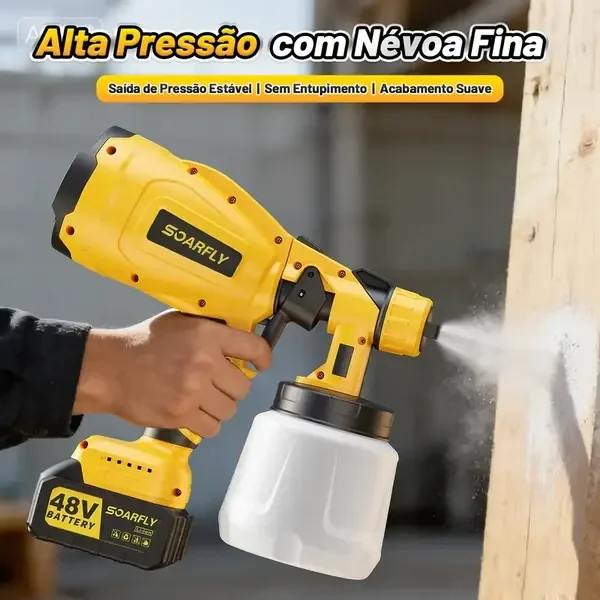 Pistola de Pintura Pulverizadora 48V Sem Fio com Bateria